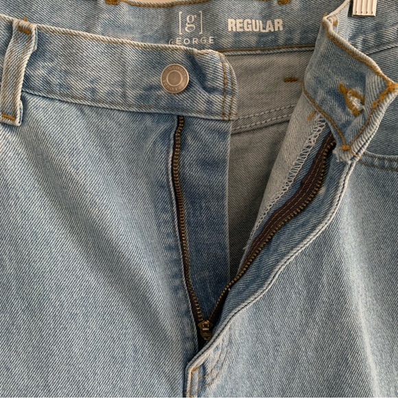 Vintage 100% Cotton Light Wash Straight Leg Denim Jeans 36x30 - Picture 6 of 13